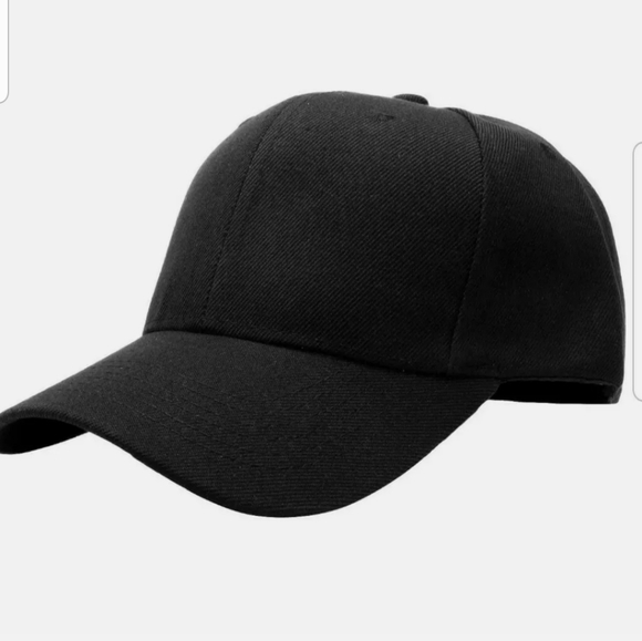 Plain Black Solid adjustable baseball hats - Picture 2 of 3